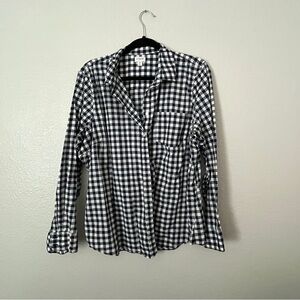 J Crew gingham button up navy 2x